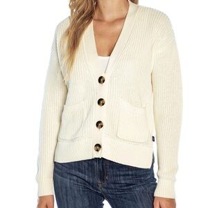 GAP WOMENS CREAM COTTON CHUNKY CARDIGAN SWEATER XXL